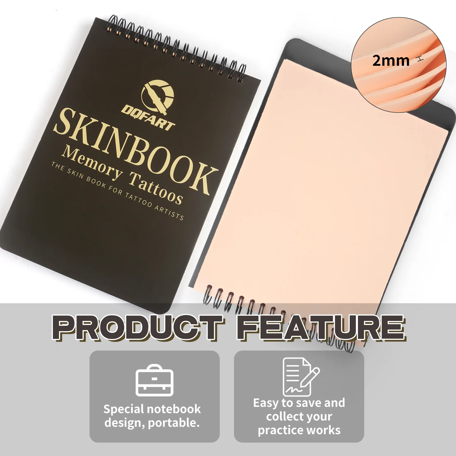 

DQFART 5Pcs Blank Tattoo Practice Skin Book 2mm Thick Permanent Makeup Accessories for Beginners and Experienced Artists