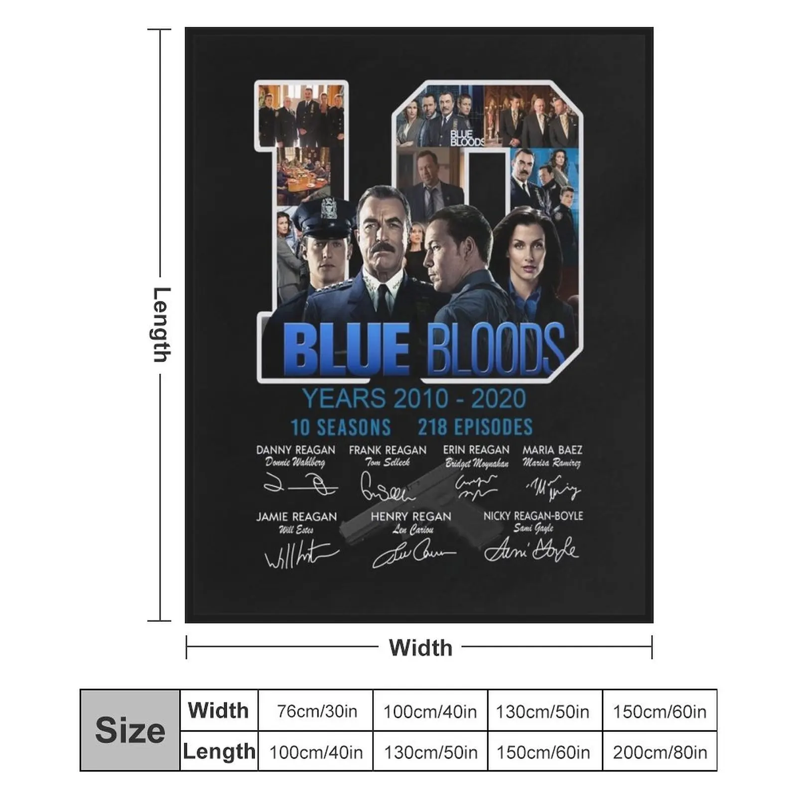 الدم الزرقاء سنة 2010 أ؟؟ 2020 10 مواسم 218 حلقات توقيعات قميص رمي بطانية بطانيات فروي #6