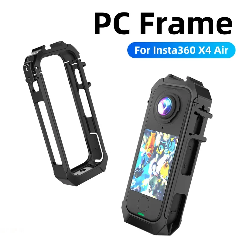 Estrutura Protetora para Insta360 X4, Caixa Anti-Risco em PC com Suporte Duplo Cold Shoe e Liberação Rápida Magnética, Câmera Leve