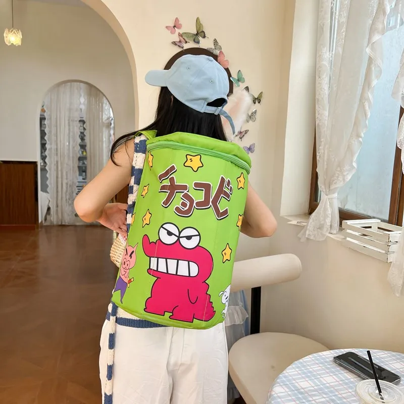 

Kawaii Anime New Bandai Crayon Shin Chan Crocodile Biscuit Box Girl Heart Backpack 2024 Large Capacity Cute Cartoon Backpack