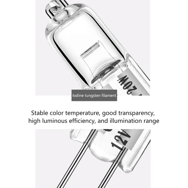 مصابيح مصابيح هالوجين 20 وات/25 وات/35 وات/40 وات، قاعدة G4/G5.3/G9، تيار متردد 12 فولت/220 فولت للديكور المنزلي، نوع 2 دبوس