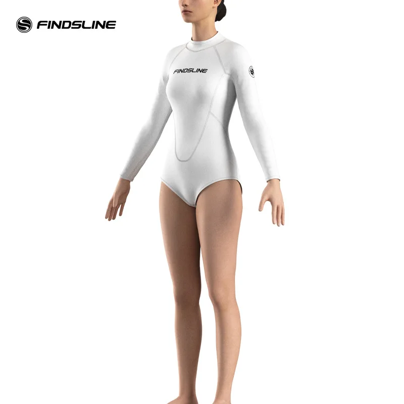 2mm Neoprene Wetsuit CR Super Elastic Bikini Women's Diving Suit Surfing Suit Sunscreen Swimsuit White Wetsuit