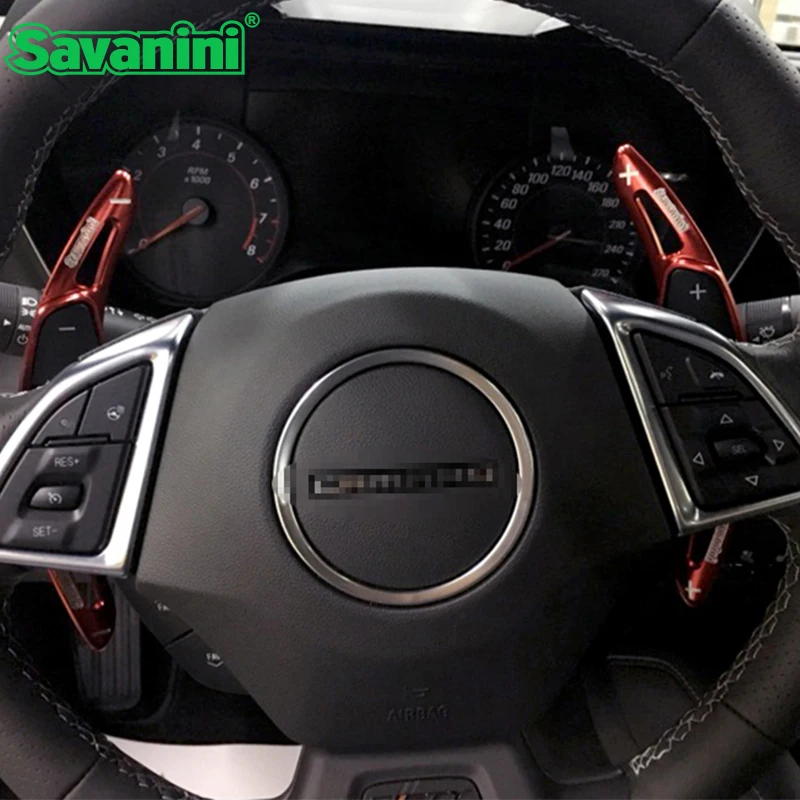 

Savanini 2pcs Aluminum Steering Wheel Shift Paddle Shifter Extension For Chevrolet new Camaro (2016-2017year) Auto car styling