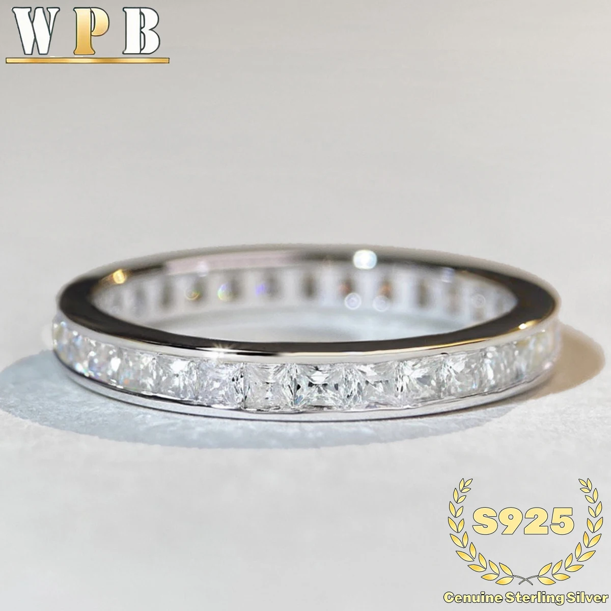 

Genuine S925 Sterling Silver Ring Princess Cut Zircon – Luxury Jewelry for Wedding Proposals Date Night Glamour or Anniversary