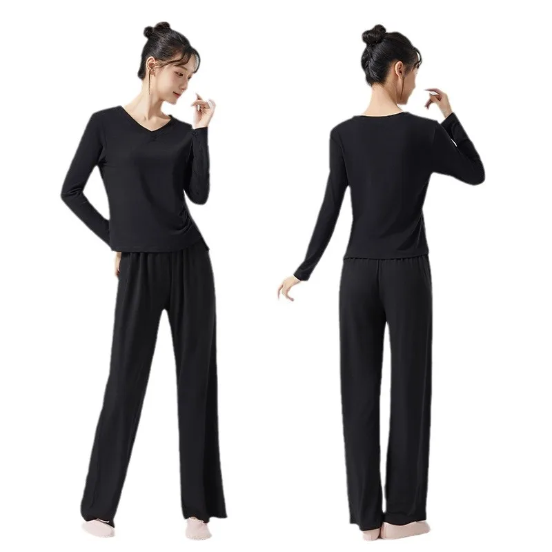 ملابس تدريب الجسم الحديثة الجديدة، قمم، ملابس الرقص الكلاسيكية، سراويل ممارسة الرقص، التدريب الأساسي الفضفاض للسيدات