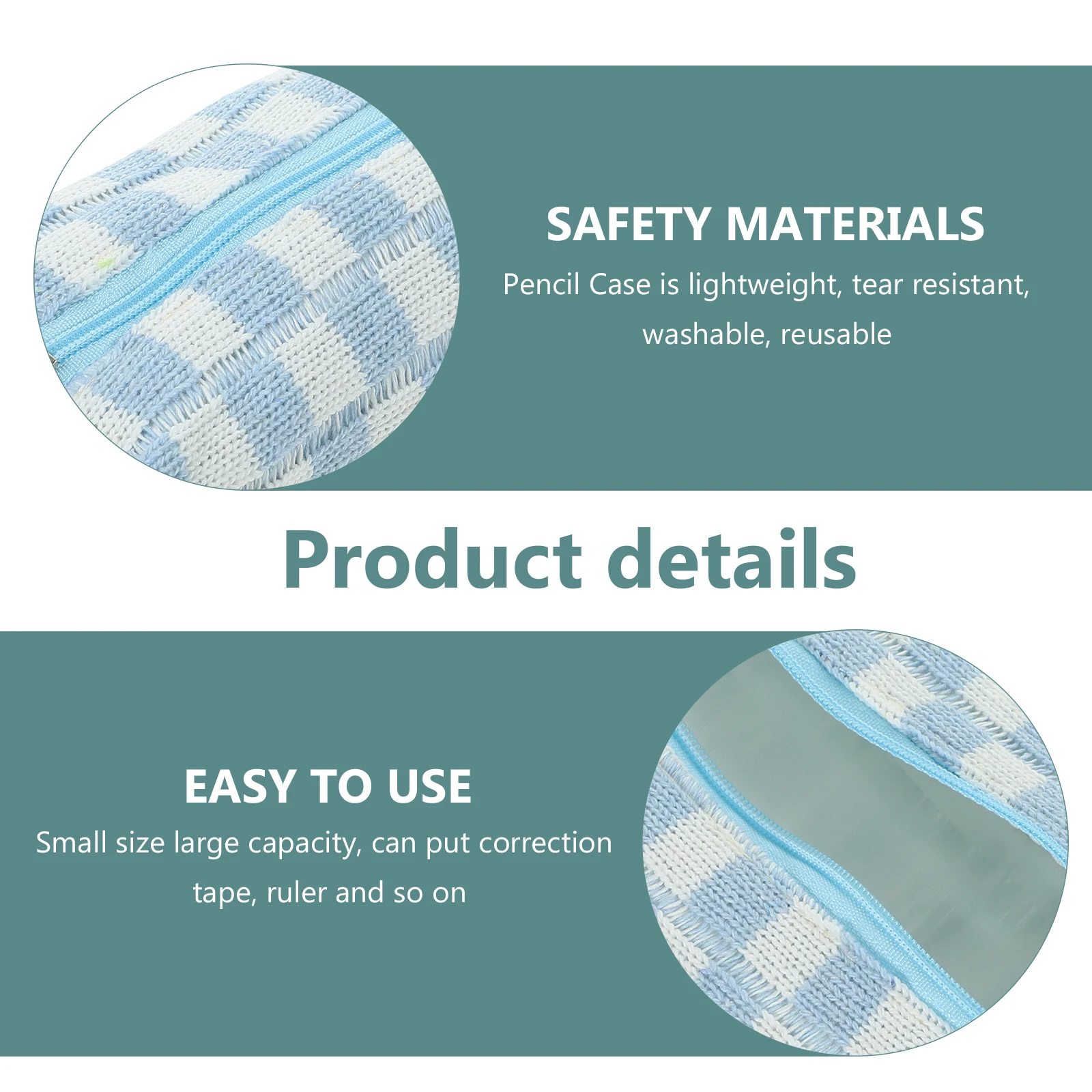 

Checkered Pencil Bag Large Capacity Zipper Stationery Case Organizer Portable Student Storage Bag For Pens Rulers Scissors