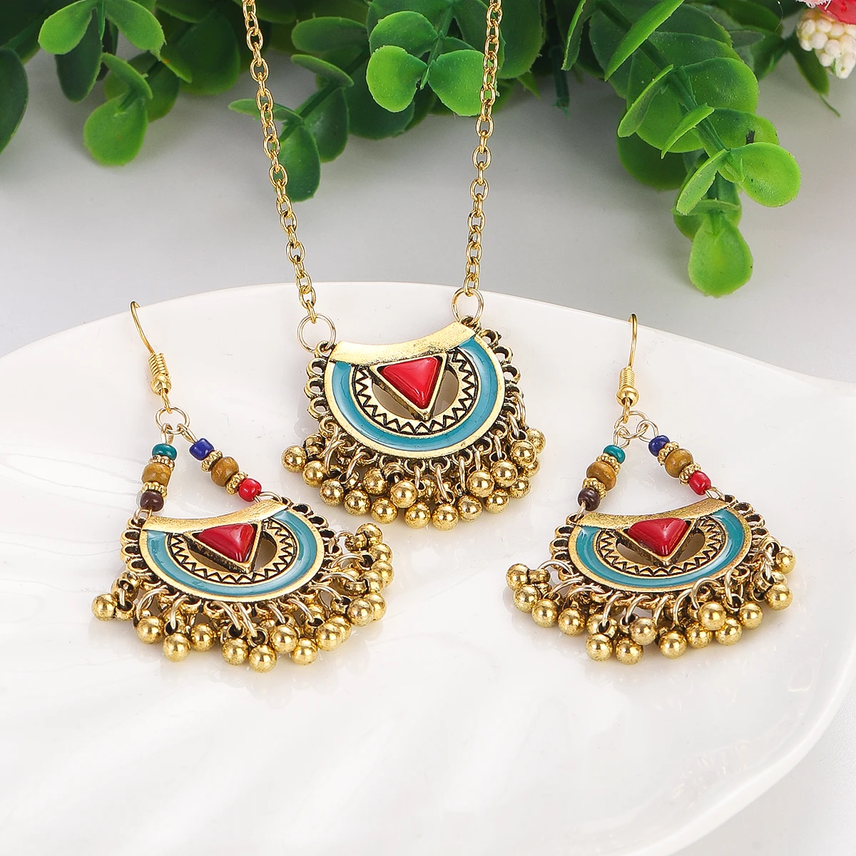Ethnic Red Stone Necklace Earr - đánh giá và giá Ethnic Fashion Trends 2026