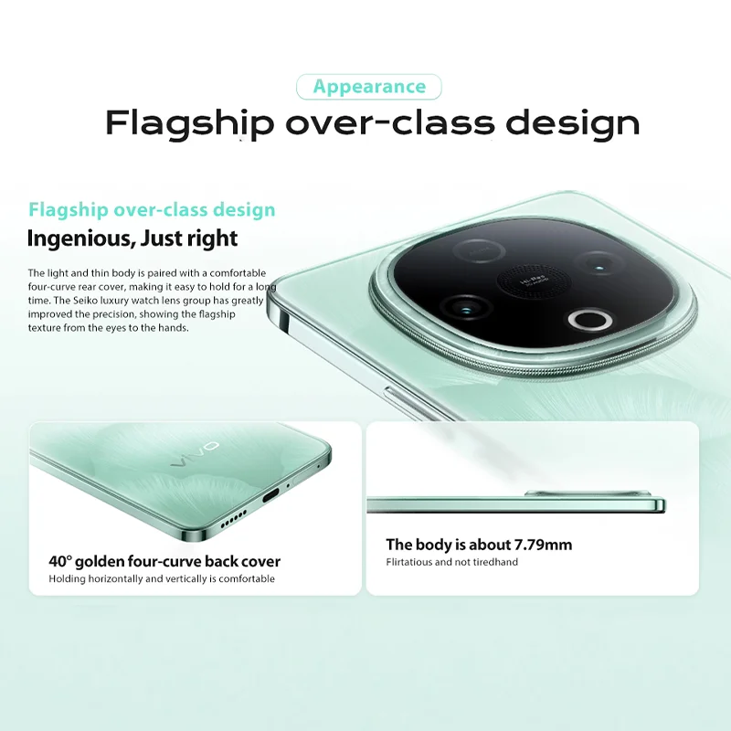 기존 vivo Y300 5G 휴대 전화 Google Play 50MP 카메라 크기 6300 NFC 6.77 ''AMOLED 120Hz 44W 6500mAh 배터리