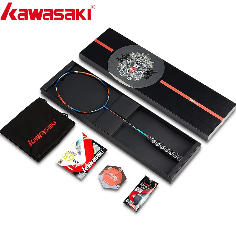 Kawasaki Original Badminton Racket King K9 All-around Type T Join Power Carbon Fiber Racquet For Intermediate Players