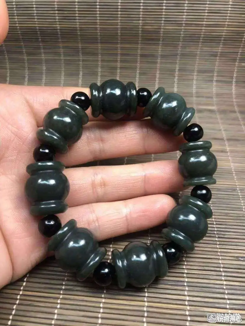 

Новый браслет из натурального нефрита Хэтянь и халцедона, ручной работы, с элегантными бусинами в форме фонариков, тонкая ювелирная работа