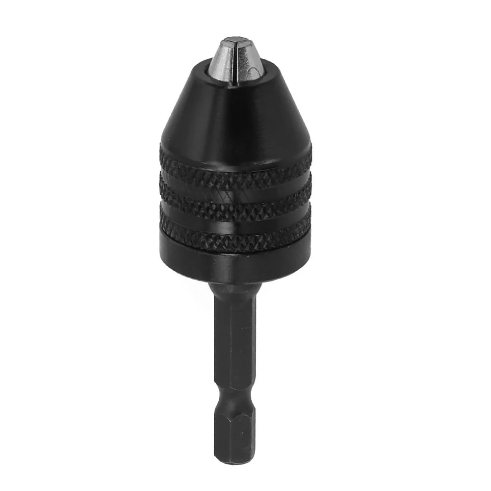1pc Drill Chuck Adaptor 0.3-8mm Self-Tighten Collet 1/4in Hex Shank For Impact Drivers & Quick-change Adapter Converter Tools