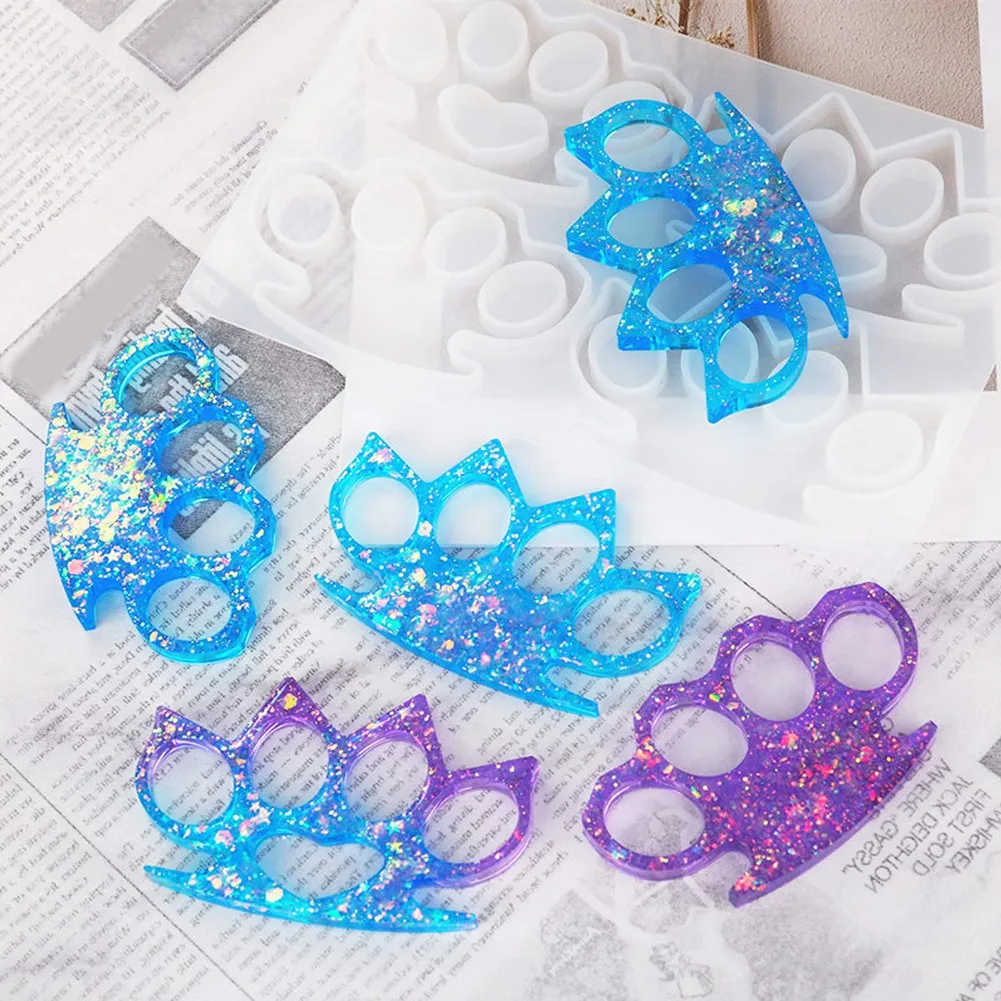 The New Brass Knuckle Silicone Mold Reusable Finger Silicone Ring Sleeve Mirror Silicone Mold(1Pcs)