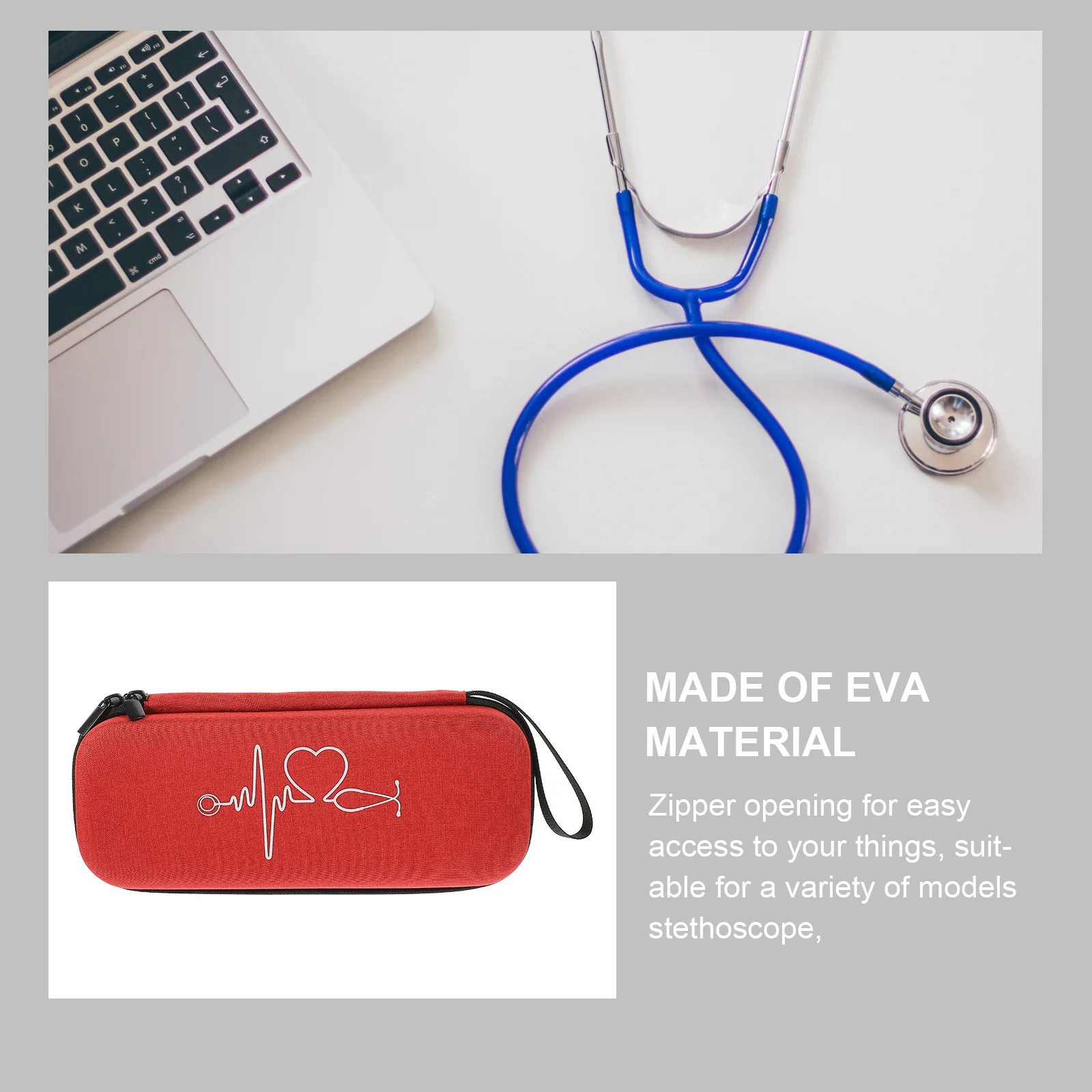 

1Pcs Stethoscope Protective Case Portable Eva Hard Shell Shockproof Storage Box with Inner Net Compatible for 3m