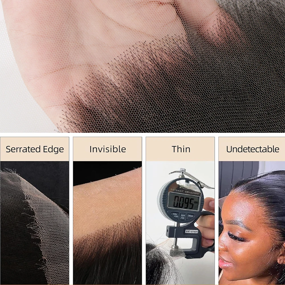 13x6 SKINLIKE 100% Real HD Lace Frontal Vietnamese Virgin Human Hair Pre Plucked with Baby Hair Single Knots Natural Hairline