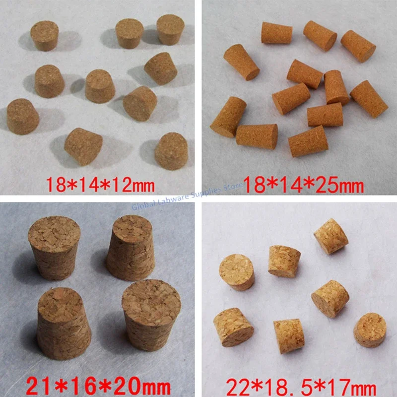 10~100 unidades de tapones de corcho de madera cónicos surtidos de 13mm a 39mm de diámetro superior para botellas de vino, variedad de tapones de repuesto para botellas