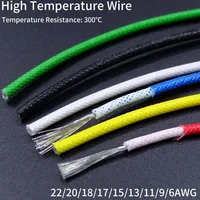 Cable de silicona de alta temperatura resistente al calor de 1M/5M 300 ° Cable de cobre del elemento térmico del piso caliente aislado trenzado de fibra de vidrio C