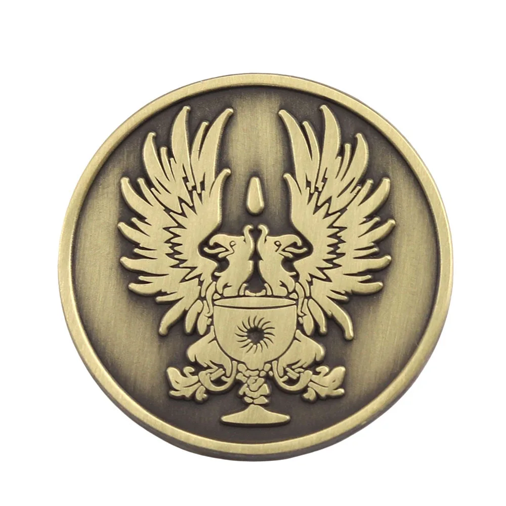 1 Piece Retro Badge of Double-Headed Eagle Holy Grail, Vintage Mysterious Metal Brooch Decoration Craft Gift