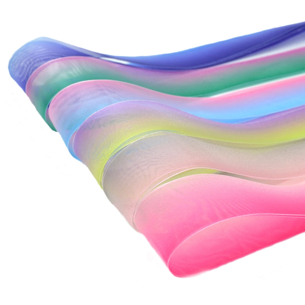 

3pcs Transparent Shoelaces Rainbow Color Durable Nylon Chiffon Colorful Fashionable Lightweight Blue Bow Tie White Sport Shoe