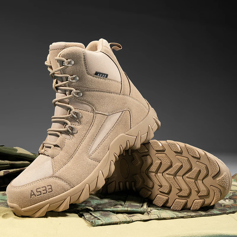 Новинка 2024 года, ботинки для шитья в пустыне, уличная мужская нескользящая зимняя обувь, мужские ботильоны на платформе с высоким берцем, удобные зимние мужские ботинки
