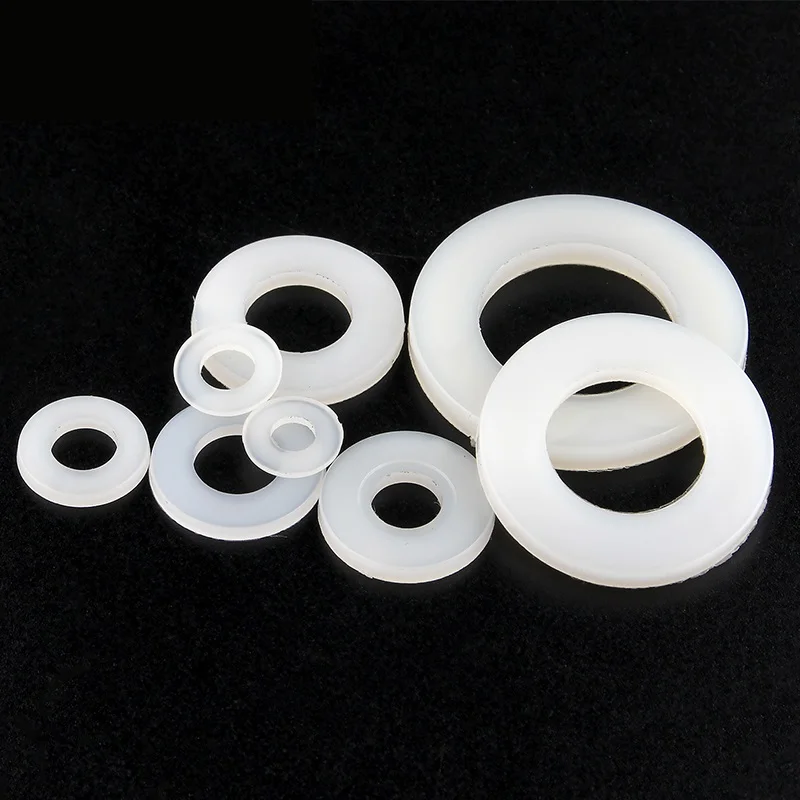 20/50/100pcs M2 M2.5 M3 M4 M6 M8 M10 M12 Thickness 1/1.5/2mm White Plastic Nylon Flat Washer Plane Spacer Insulation Gasket Ring