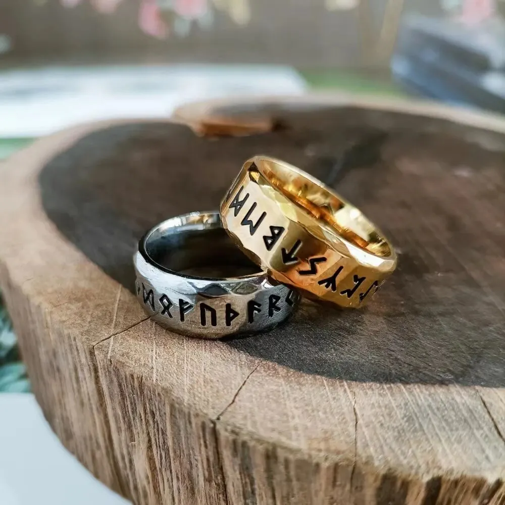 Stainless Steel Ring Titanium Steel Ring for Men Retro Style Vintage Fashion Jewelry 8mm Gold-color/Silver-color /Antique Silver