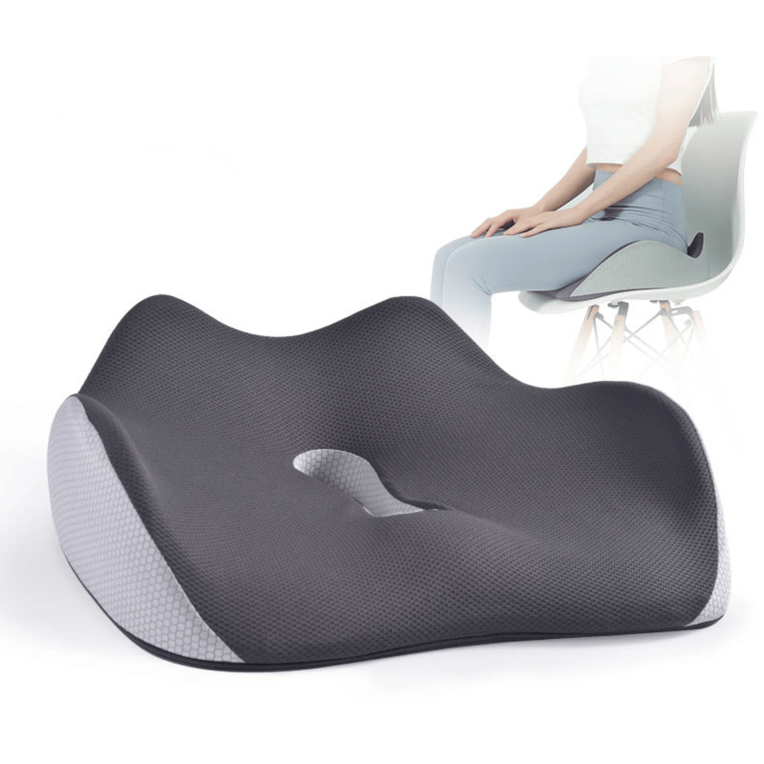 1pc Seat Cushion Computer Chair Non-slip Fart Cushion Memory Foam Seat Cushion  Office Comfortable Long Sitting Hip Support Seat