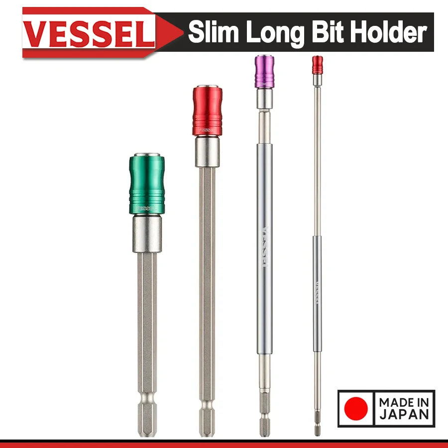 Vessel Slim Long Bit Holder Compatible with Electric Tools 100/150/200/250/350/450/600mm DXH EXH Series