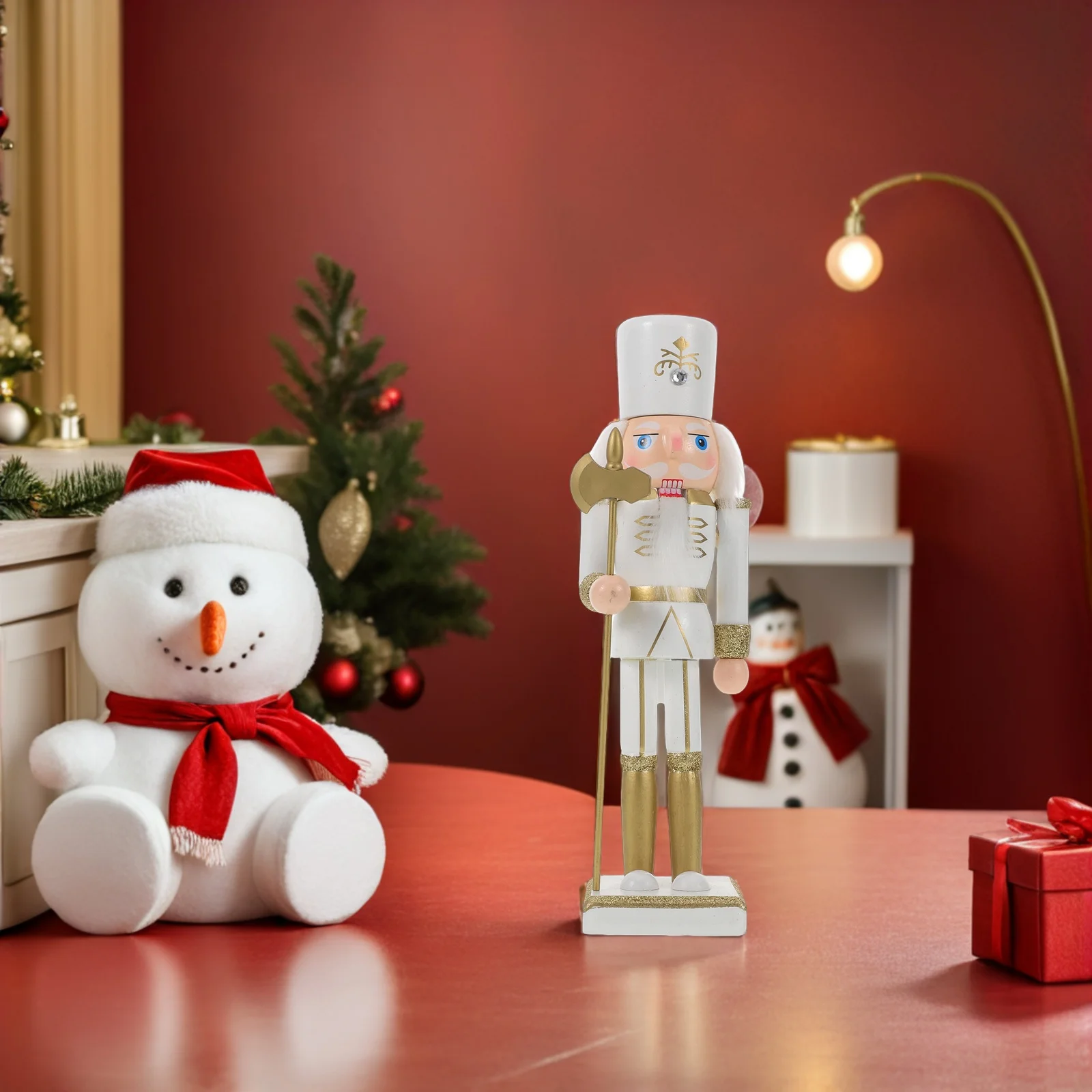 

25cm Christmas Nutcracker Soldier Festive Wooden Decoration for Table Mantel Shelf Fireplace Holiday Party