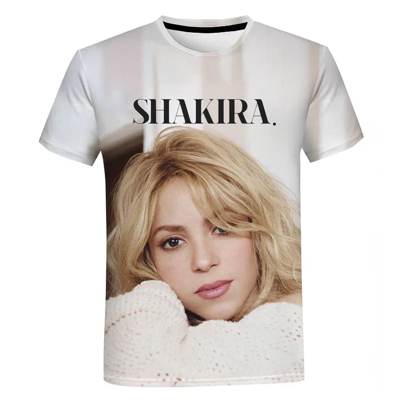 

Summer SHAKIRA 3D Printed T-Shirt Streetwear Men's and Women's Fashion T-Shirt O-Neck Children's T-Shirt Quick-Drying MOTO Top