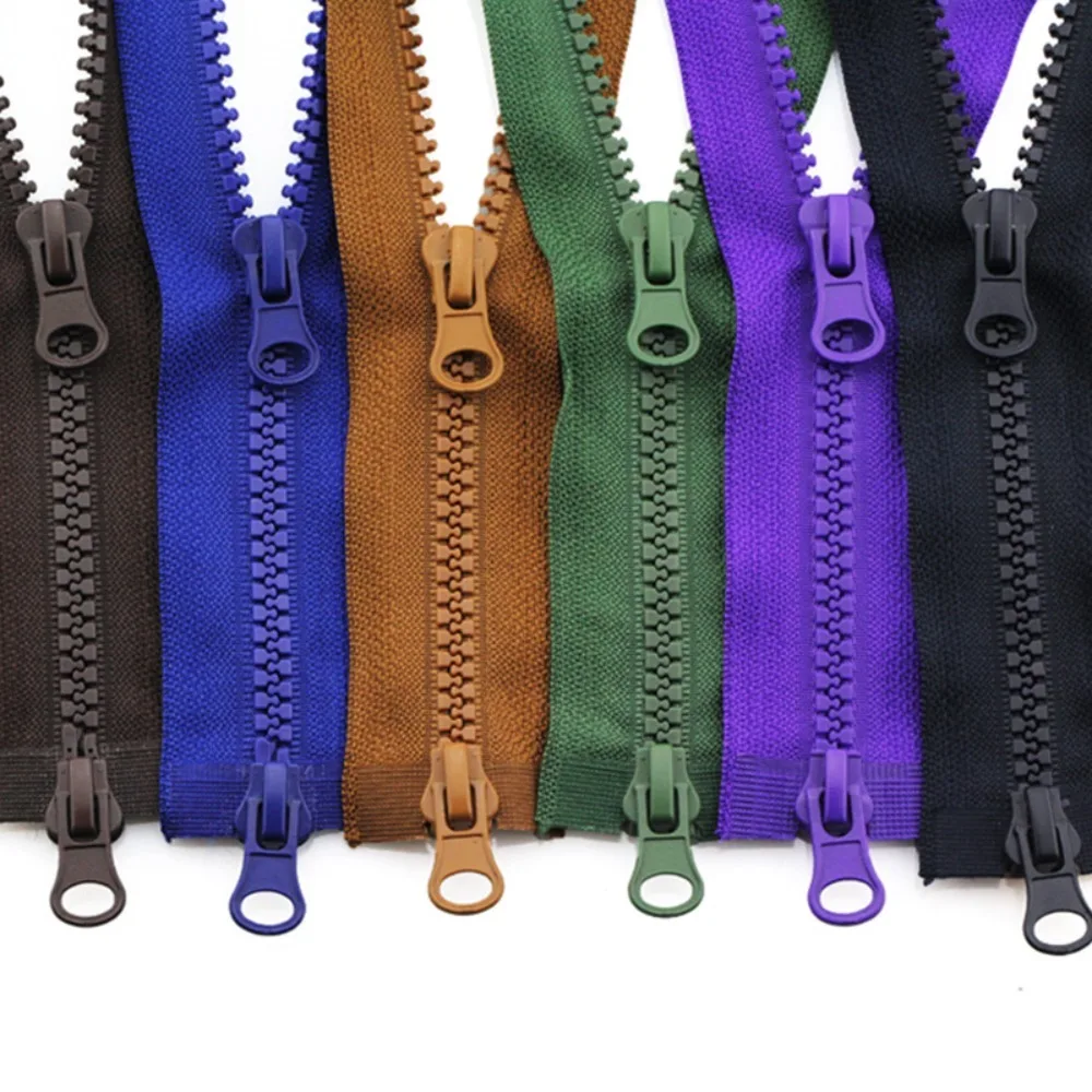 Portable 90cm Two Way Chunky Zip #5 Double Slider Resin Zipper Open End Plastic Teeth Zipper Jacket Long Zips