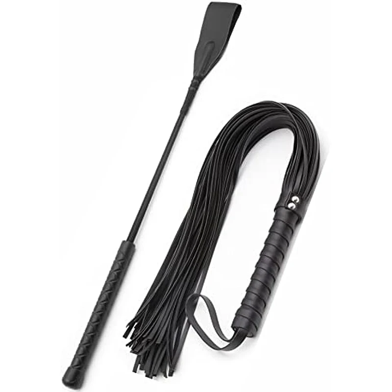 Horse Riding Crop 18" Black Horse Whip 27" Riding Set, Whips for Horse Flogger Equestrian, Horse Riding Whip, Costume Riding