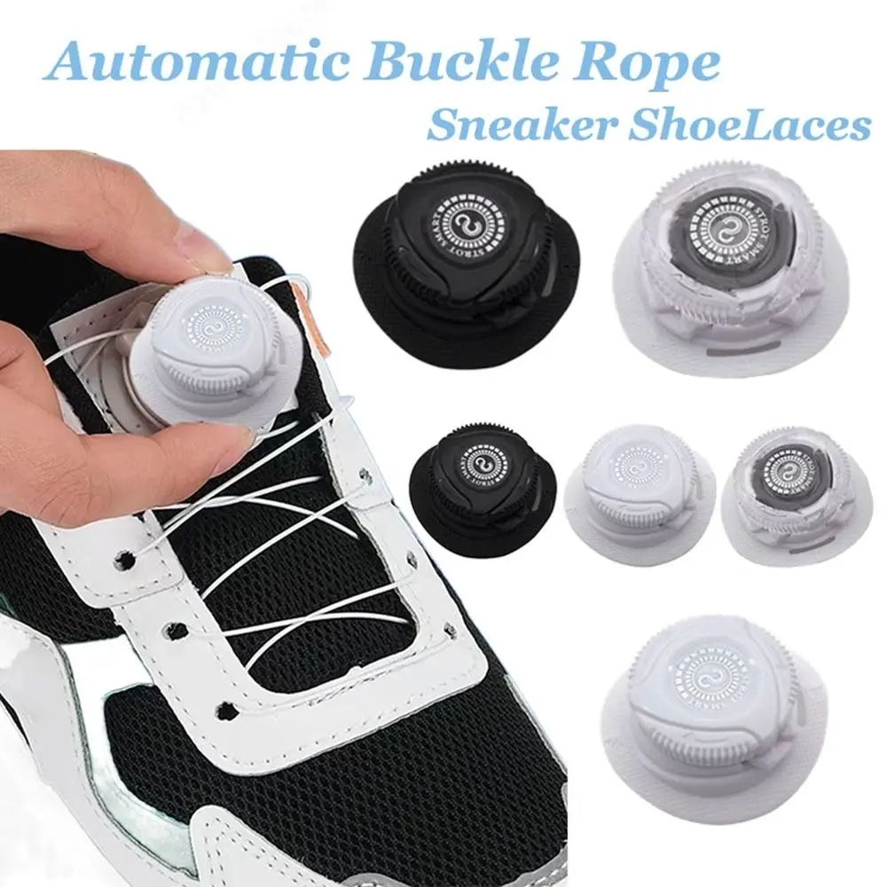 1/2Pair Swivel Rope Shoelace Turn Buckle Sneaker Casual Shoes Running Shoes Automatic Quick Lock Shoestring Universal Metal Wire