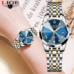 2024 New LIGE Women Watches Luxury Waterproof Fashion Elegant ladies Stainless Steel watches for women Quartz relogio feminino