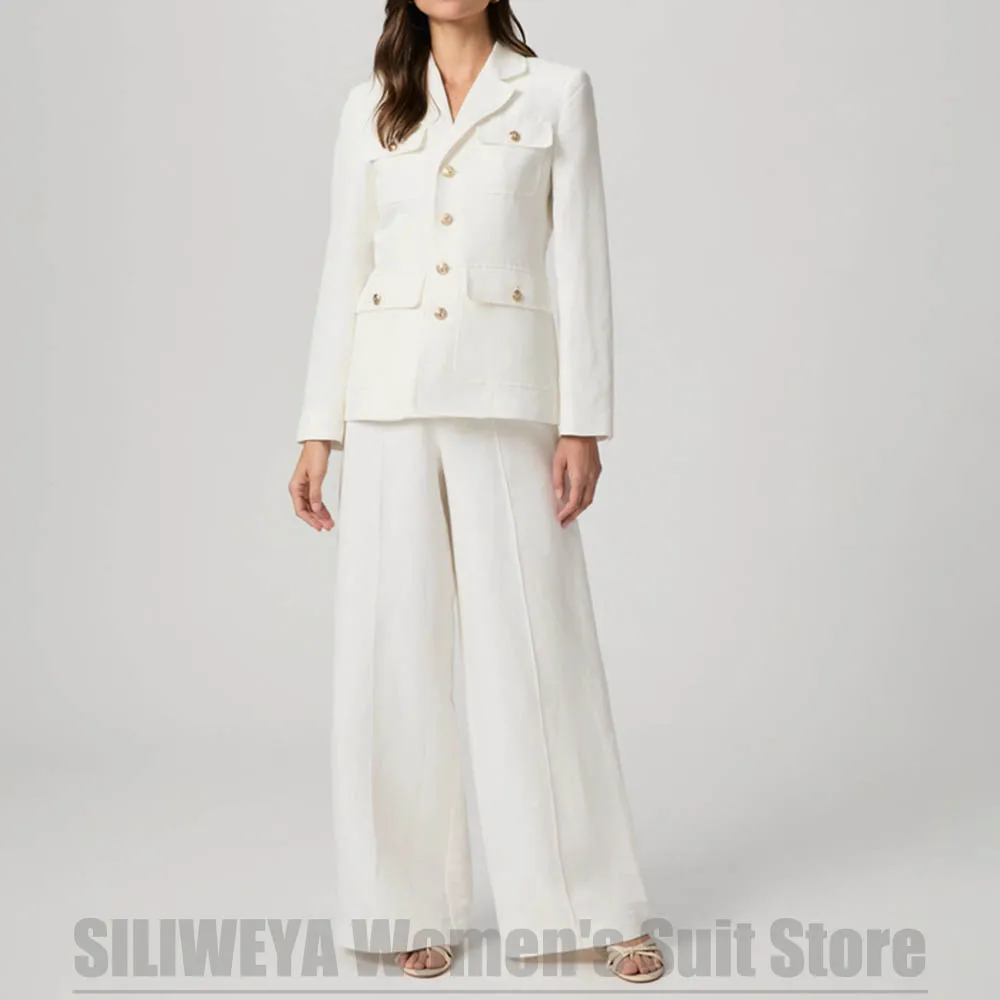 

Fashion Women's Suit Stylish Multi Pocket Single Breasted Outfit Formal Notch Lapel Office Elegant Business Casual Suits 2 Piece