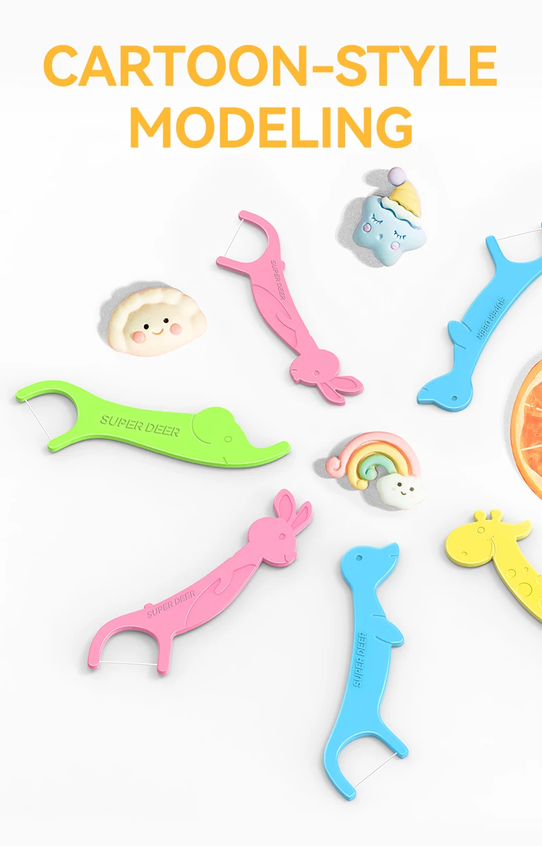 Kinder 100 Sticks Zahnseide Barrel Farbige Zahnseide Für Kinder Heilung Dent Zähne Reinigung Kieferorthopädische Interdental Pick – Detail 2