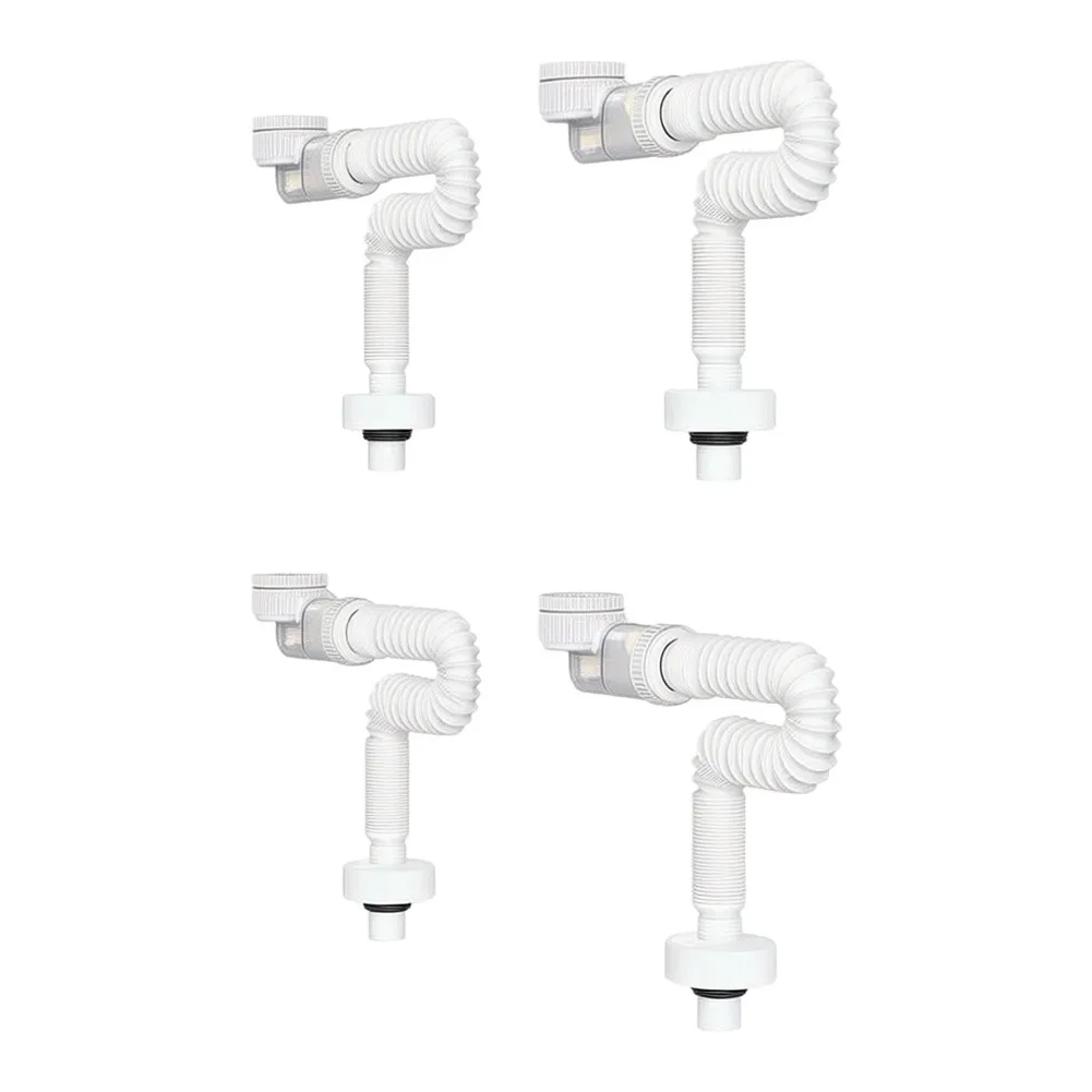Transparent Flexible Sink Drain Pipe with Water Seal Trap and Stretchable Design for Wall or Floor Drain Installation