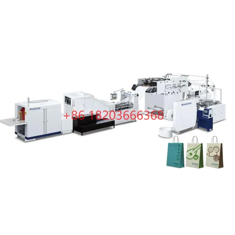 YG Customized Fully Automatic Square Bottom Paper Bag Making Machine With Twisted Handles