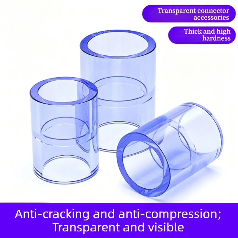 

20~110mm Blue Transparent UPVC Straight Valve Connector Aquarium Fish Tank Drainage Pipe Quick Fittings