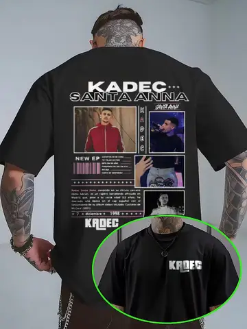 Rap Singer Kadec Santa Anna Tour 2025 Pattern Summer Men's Women's Retro Hip-hop Fashion High-quality Comfortable Cotton T-shirt