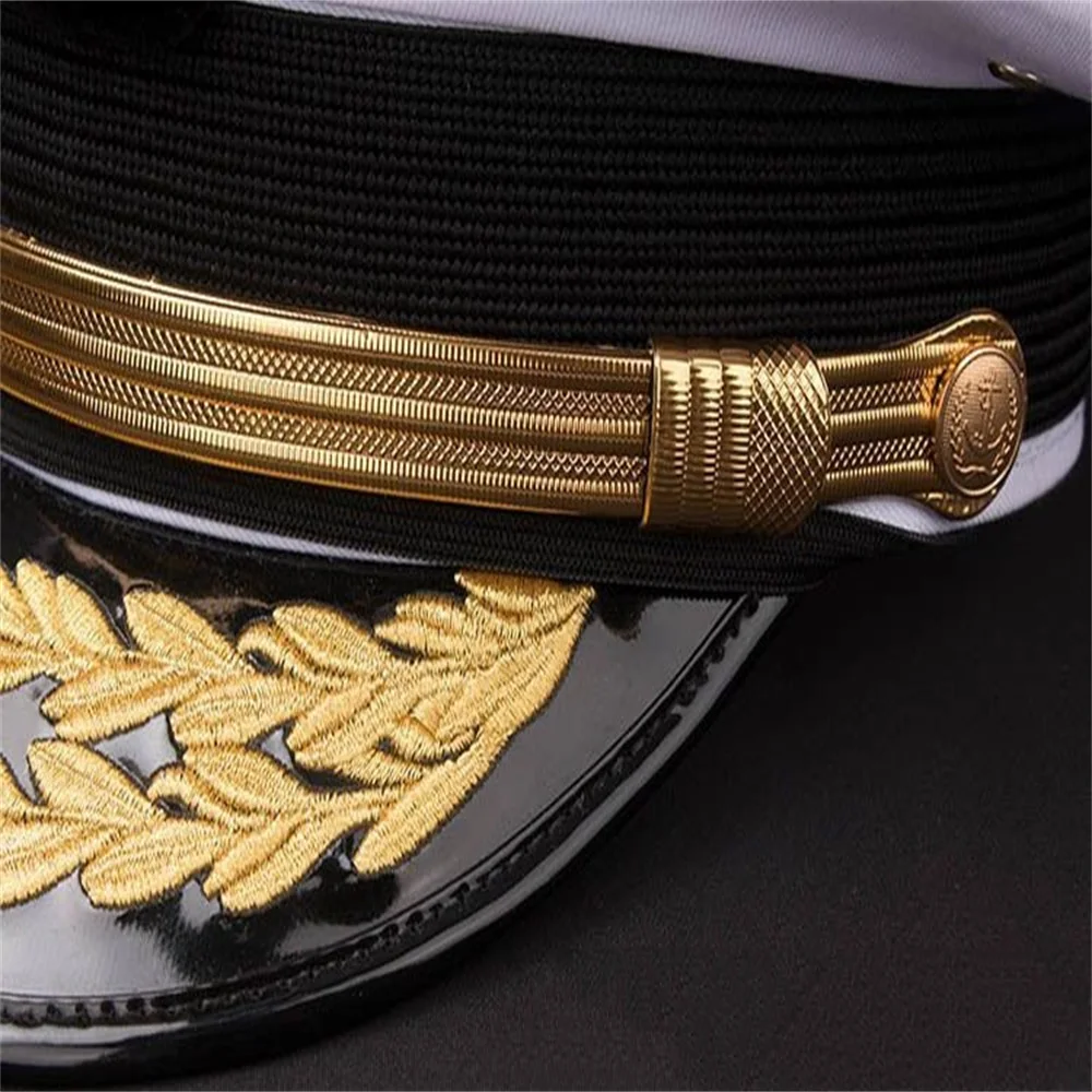 Navigator Seaman Cap Embroidered Hat Captain Mariner Men Adjustable Sailor Cap  Waterproof Navy Hat for Men Vintage Military Hat