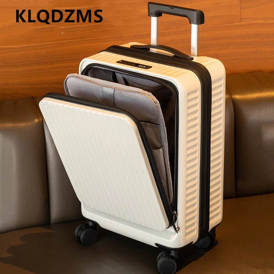 KLQDZMS Walizka Nowa Kabinowa 20"24"26" Cali Duża Pojemność Walizka na Kółkach Otwierana z Przodu na Laptopa Wielofunkcyjne Bagaż