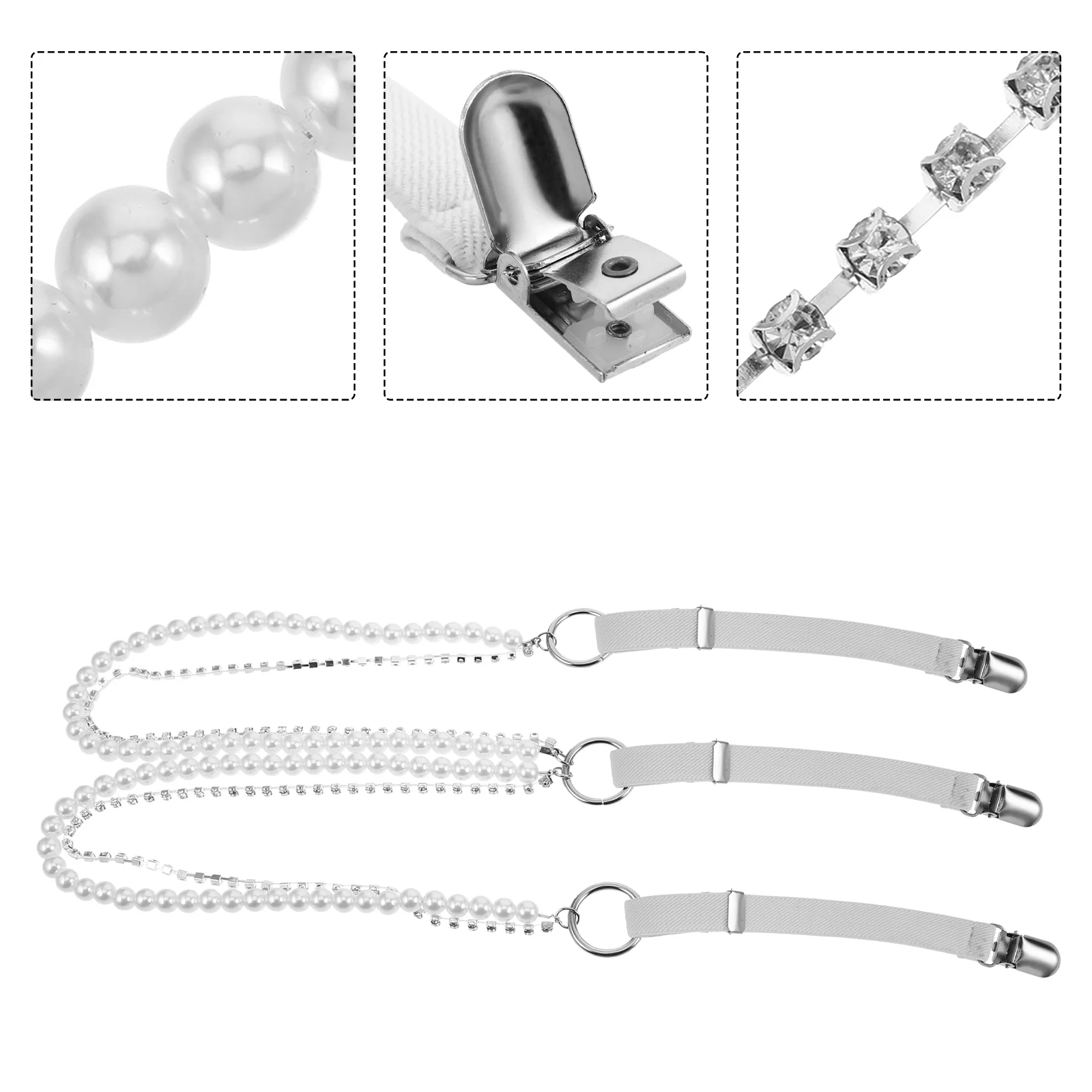 Ceinture de suspension élastique, bretelles, jupe réglable, perles en plastique pour adultes, jupes à dos caché, chaînes en strass tendance sécurisées