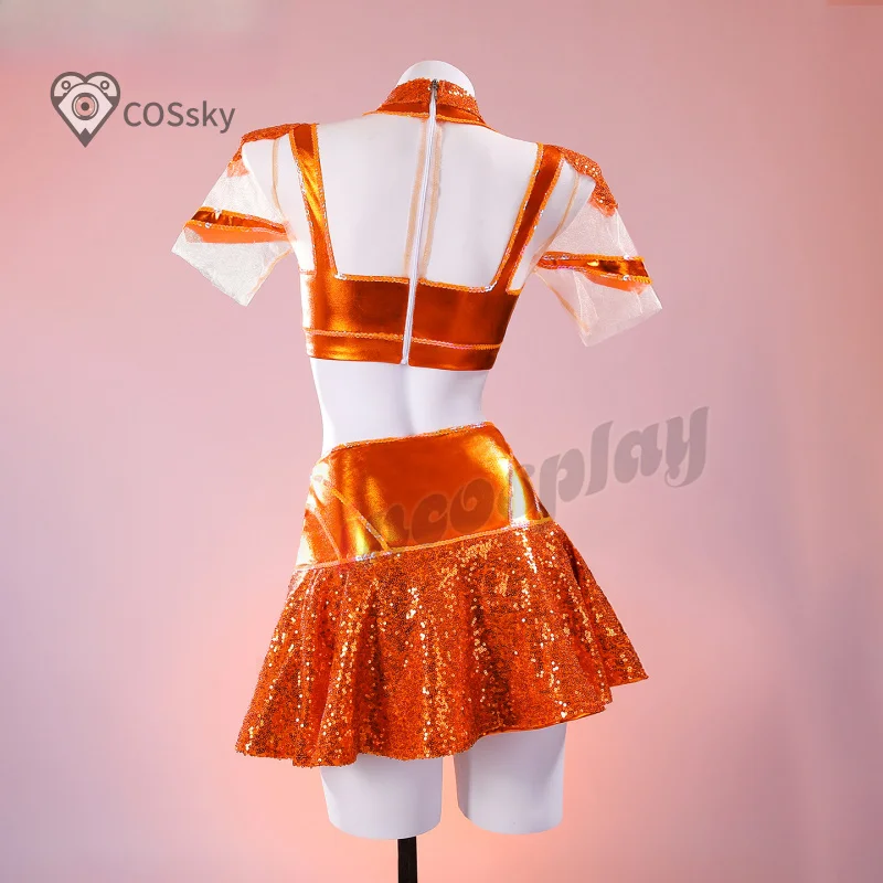 

Jennifer Seguin Cosplay Costume Anime Magic girl Glitter top skirt socks accessories Halloween party new Jennifer Seguin uniform