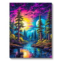 5D Diamond Art Painting Aurora Landscape Mosaic Embroidery Cross Stitch Kit Full Round Rhinestone Diy Wall Home Decor Gift