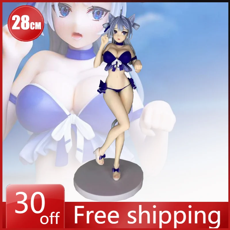 

28cmbeautiful Girl Figure Love Koikoi Mocha Spot Swimwear Anime Collectible Model Pvc Desktop Decorations Holiday Gifts Kids Toy