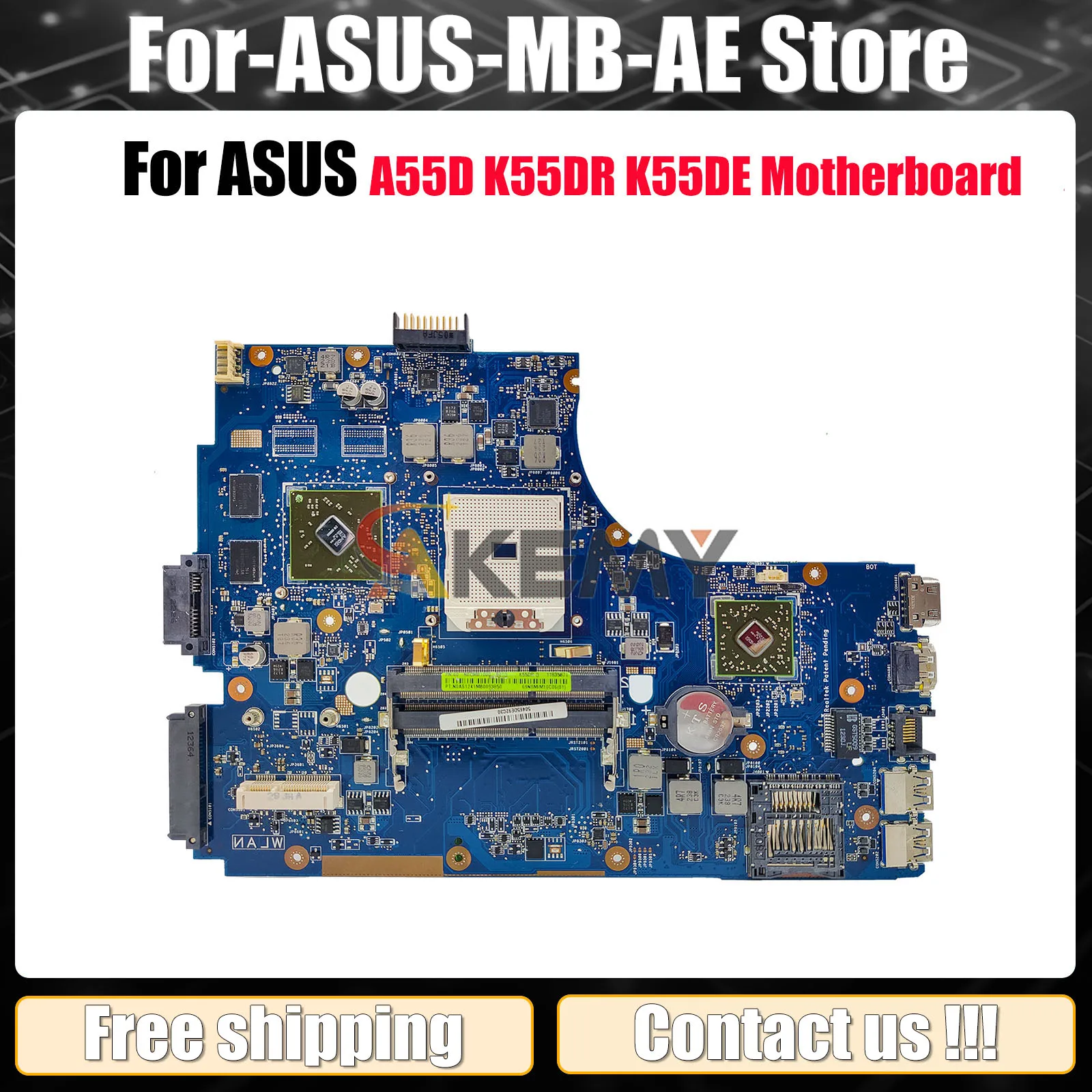 

K55DR Laptop Motherboard For ASUS K55DE K55D A55D K55DR Notebook Mainboard This item is in stock 100% tests OK fast shipping