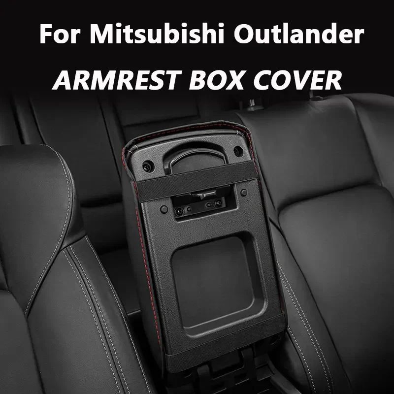 Car Armrest Cover Leather for Mitsubishi Outlander 2013-2022 Central Control Armrest Box Protection Cushion Interior Accessories