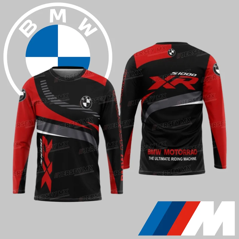 

Новинка 2021, быстросохнущая высококачественная роскошная брендовая повседневная футболка BMW с длинными рукавами Bimmer, профессиональный велосипедный костюм, топ Moto