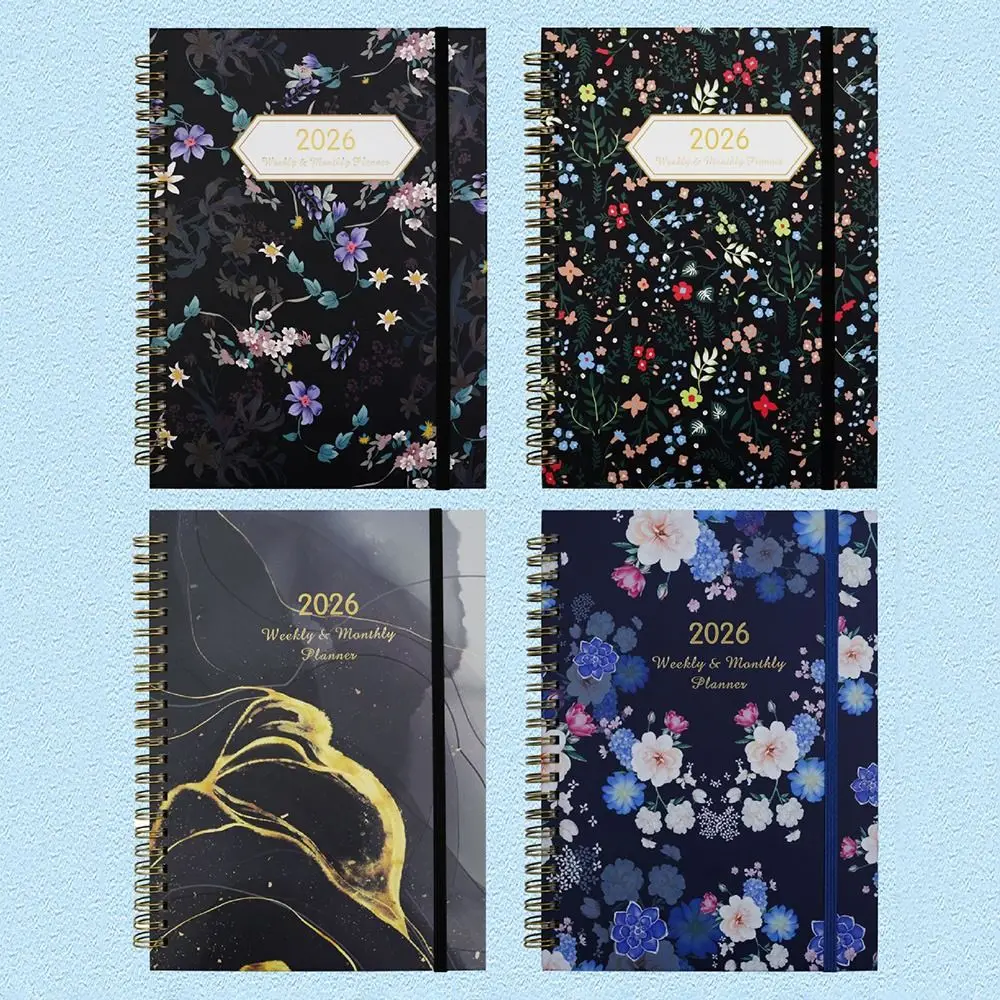 English 2026 Schedule Planner Notepad 12 Months Efficiency To-do List Notebook Simple Thick Paper A5 Agenda Planning Notebook