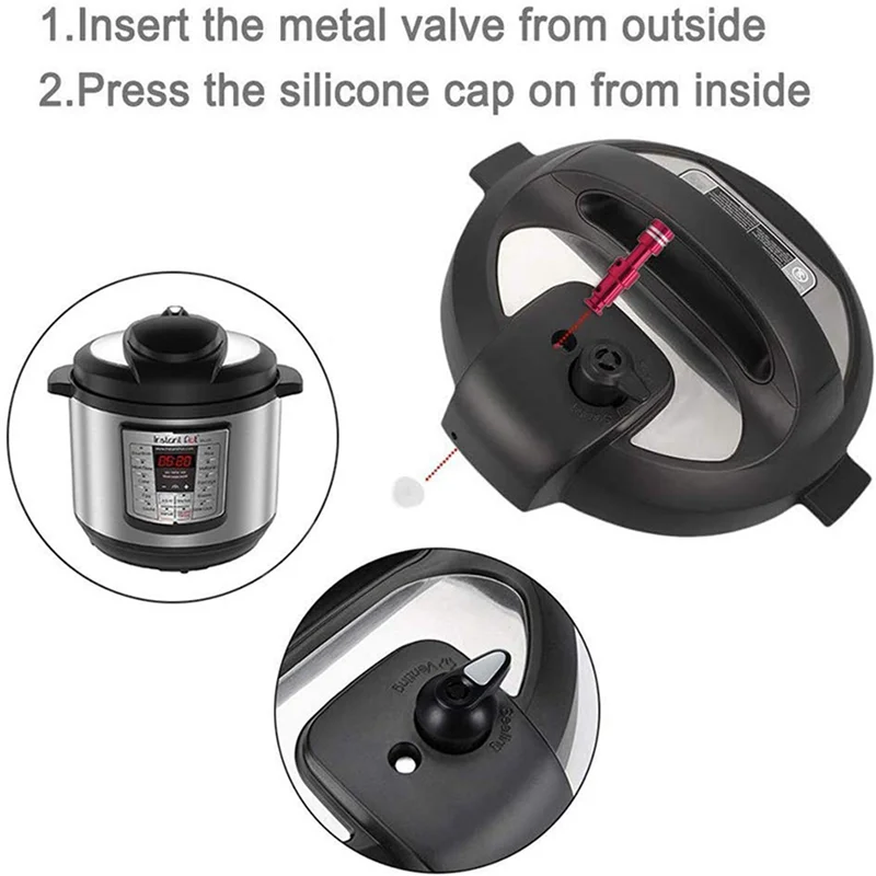 AT21-24X Universal Replacement Floater Valve And Float Cap For Pressure Cookers For Ip-Duo Ip-Lux60 Ip-Duo50 Ip-Lux50